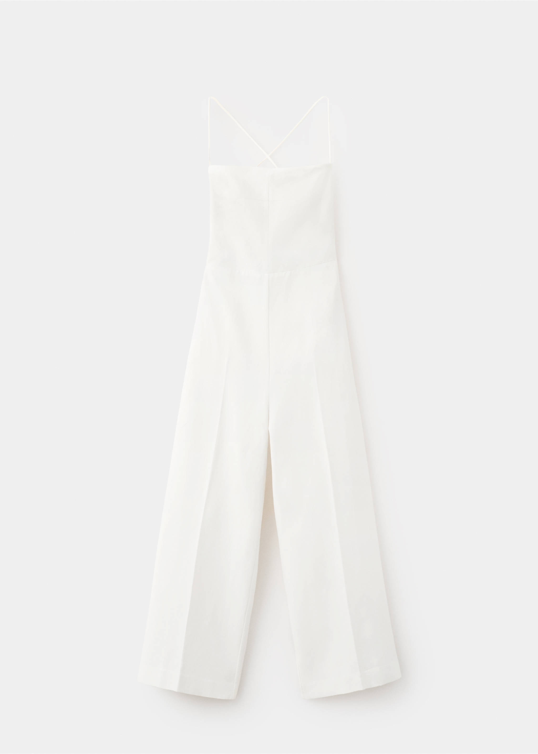 Cross-back linen playsuit - Article without model, Ecru. Ref: 37032527-00.