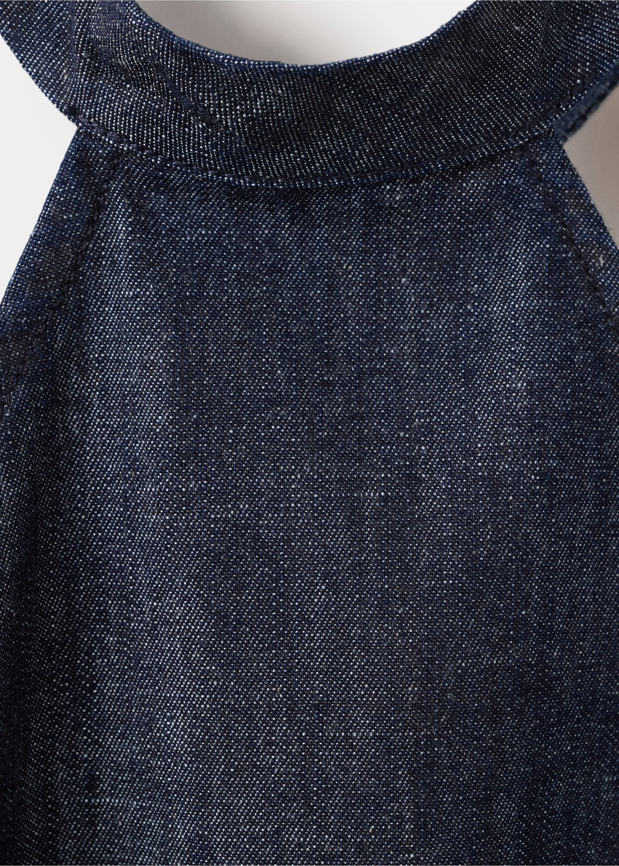 Halter denim dress - Details of the article 8, Open Blue. Ref: 37032528-00.
