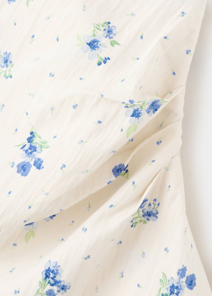 Floral asymmetrical top — White