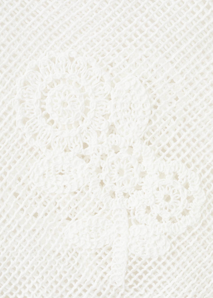 Floral crochet skirt — White