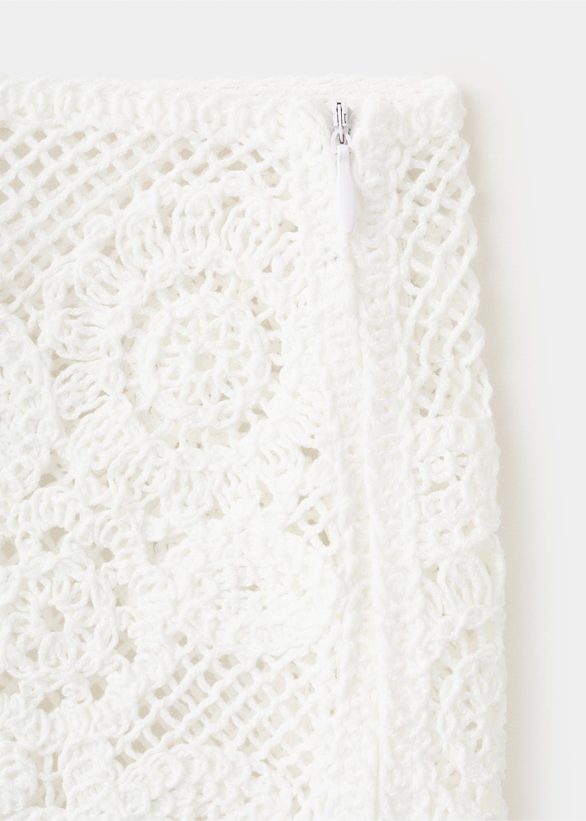 Floral crochet skirt - Details of the article 0, White. Ref: 37032530-00.