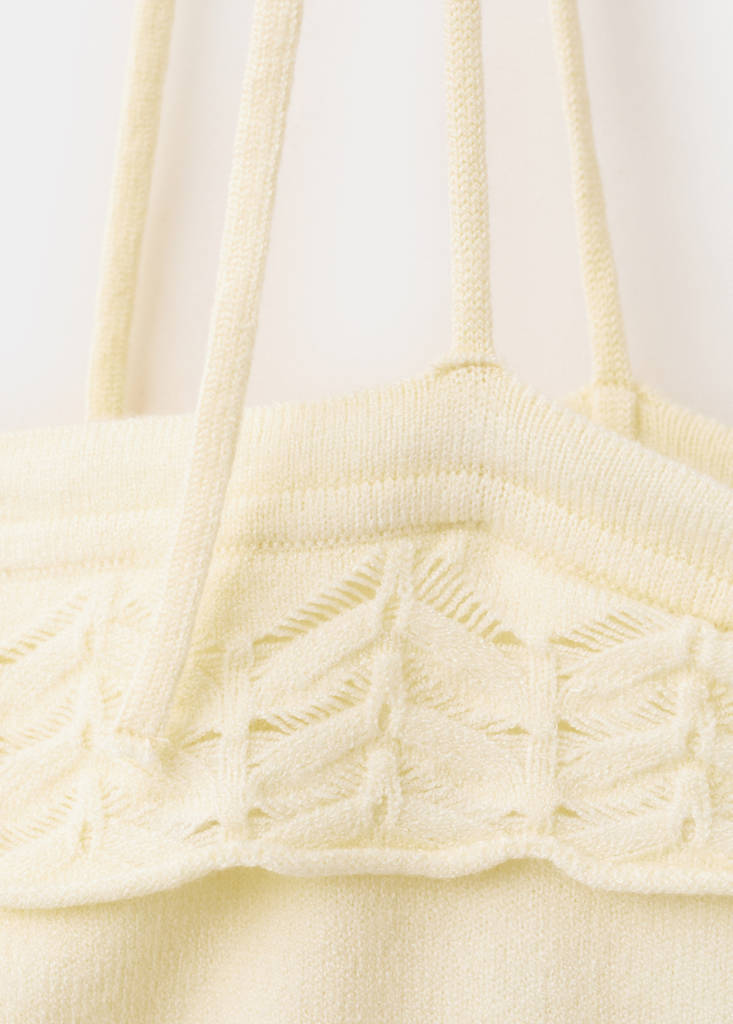 Ruffle knit top — Pastel Yellow