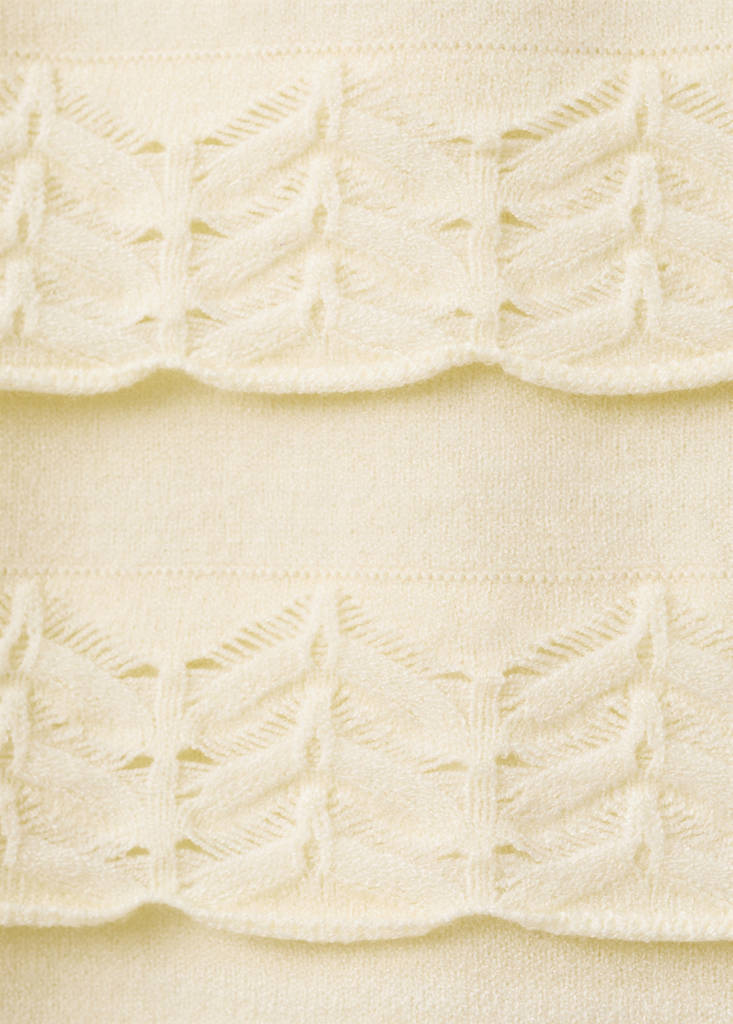 Ruffle knit top — Pastel Yellow