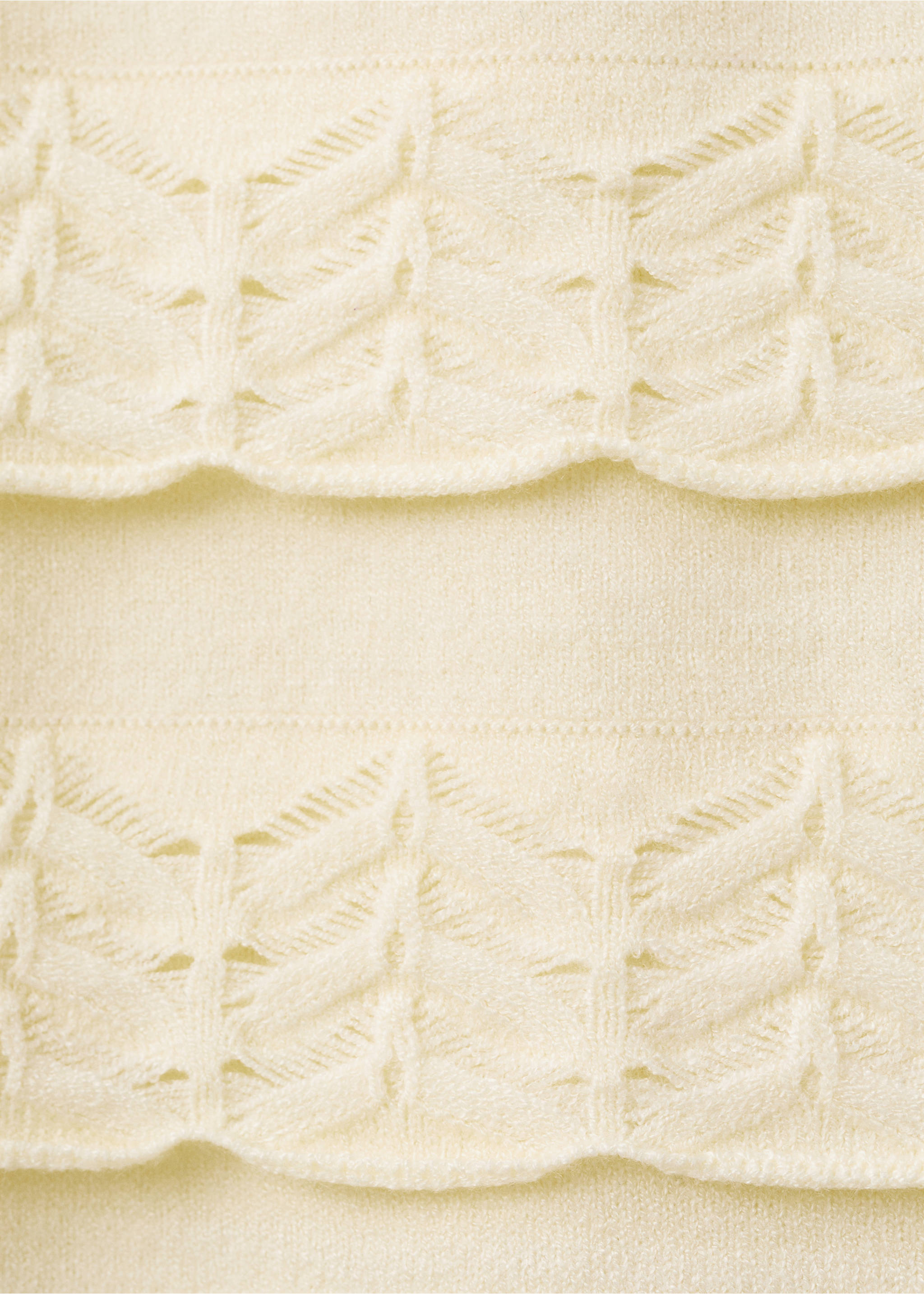 Ruffle knit top - Details of the article 0, Pastel Yellow. Ref: 37032531-00.