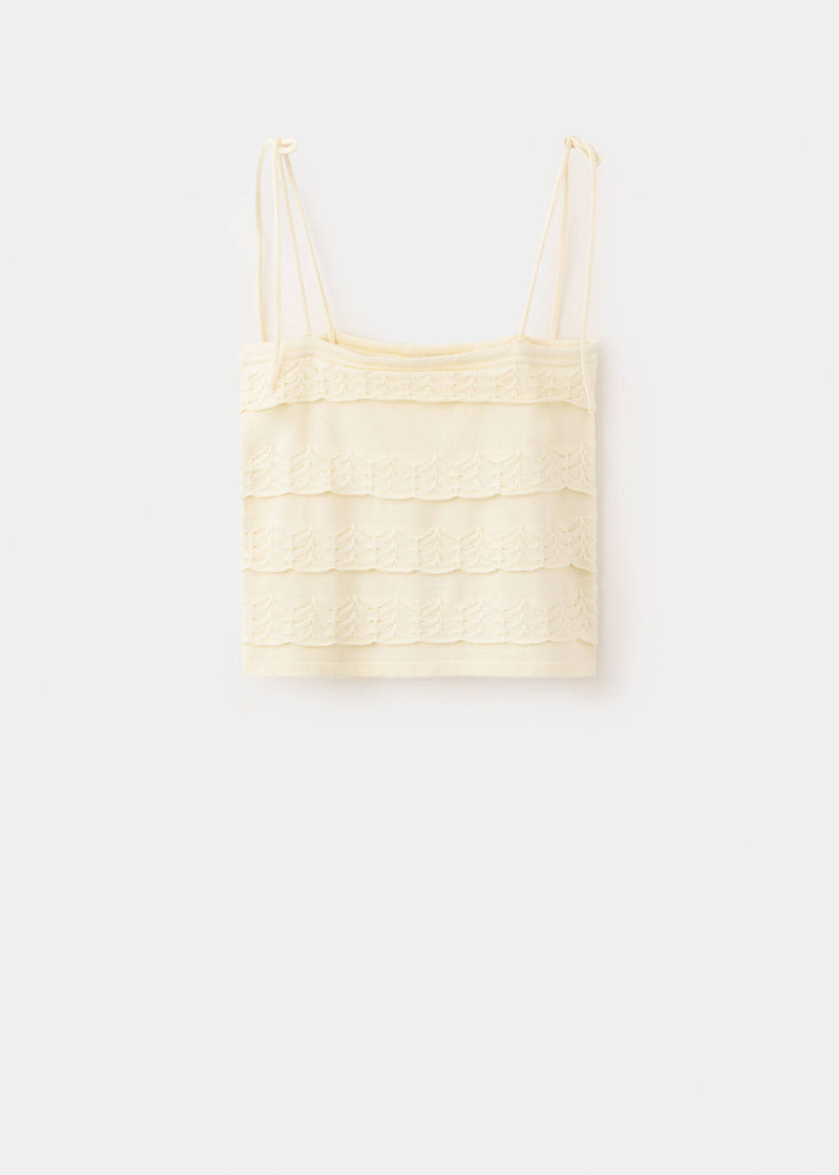 Ruffle knit top — Pastel Yellow