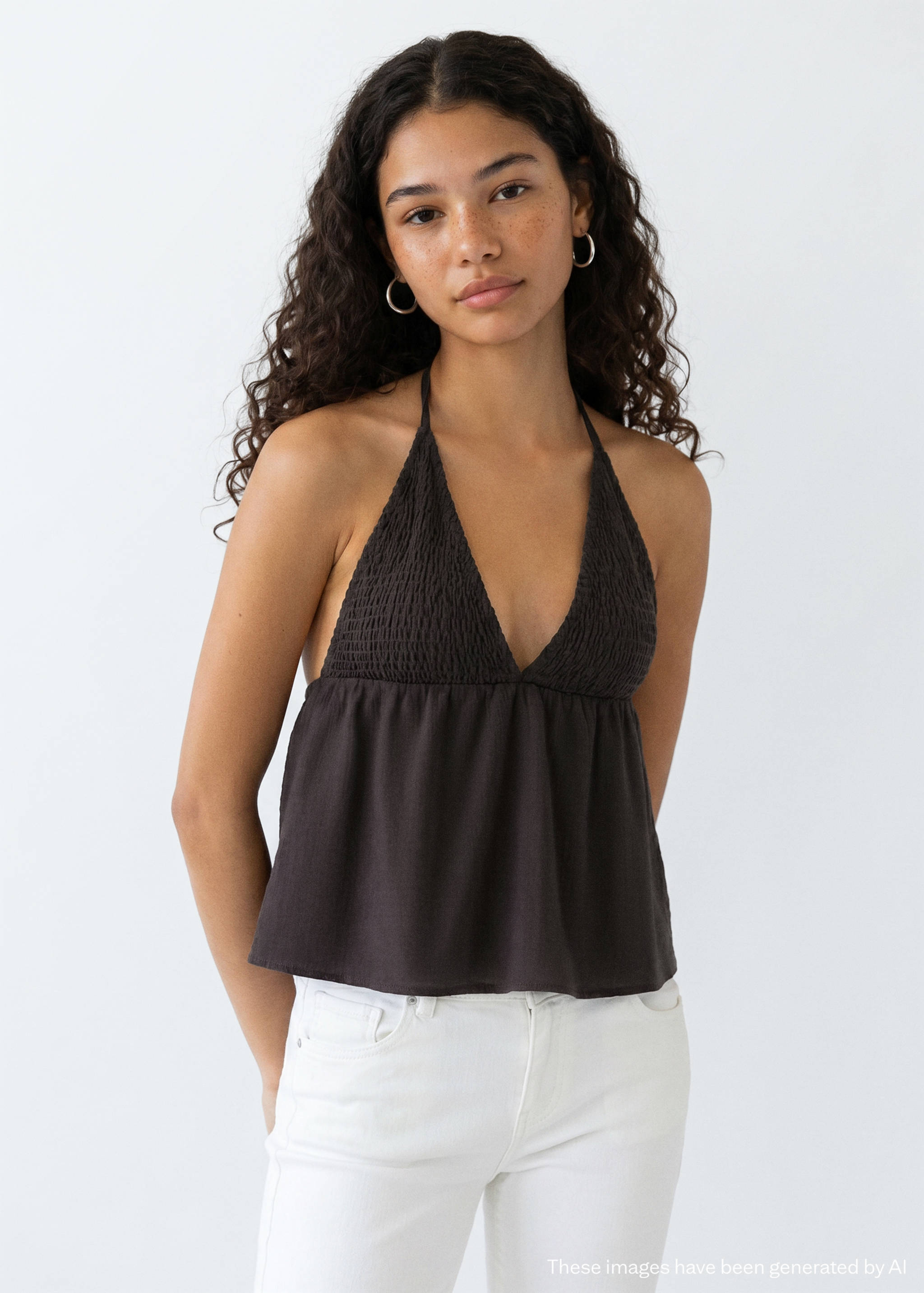 Ruched halter top - Medium plane