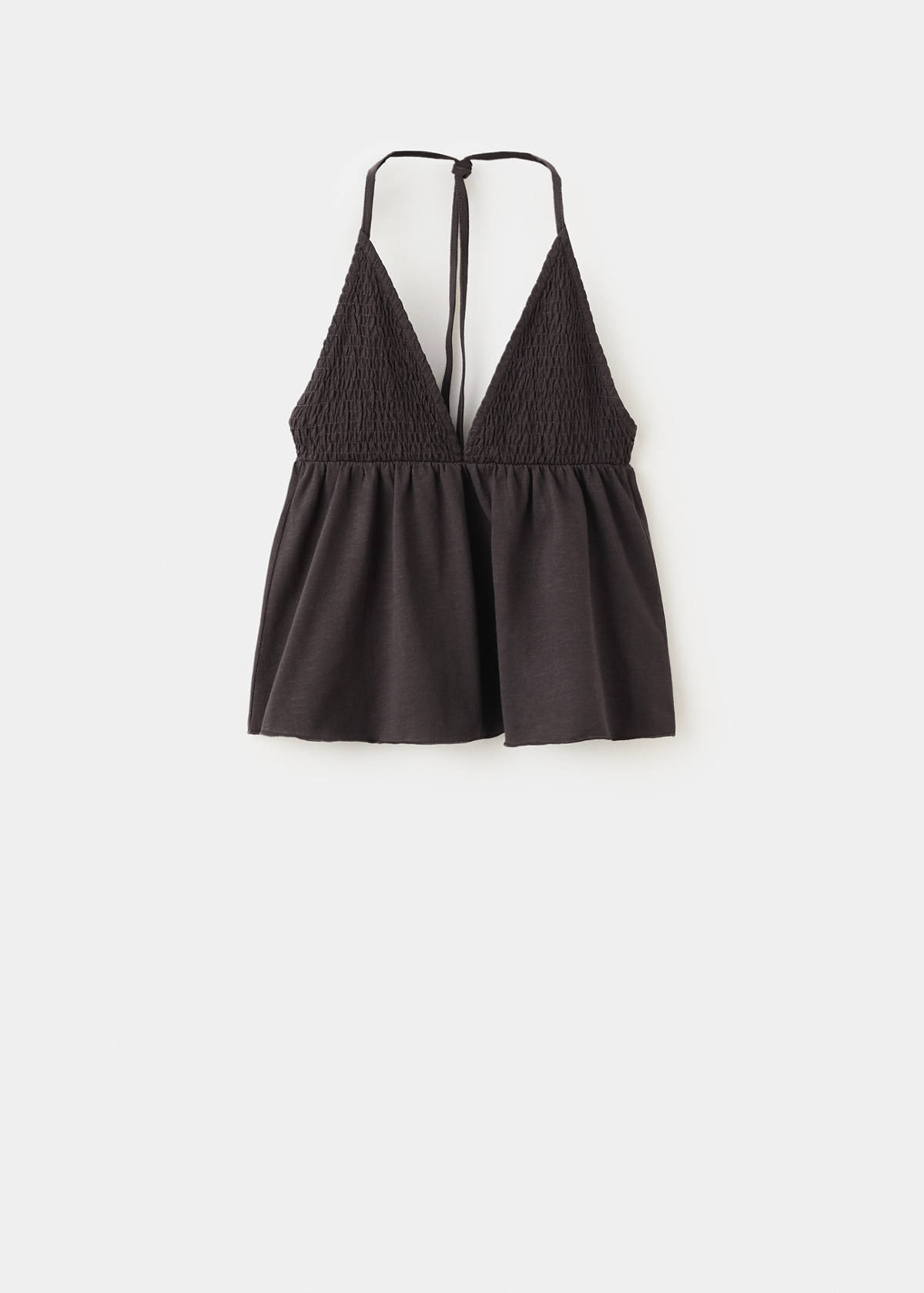 Ruched halter top — Brown