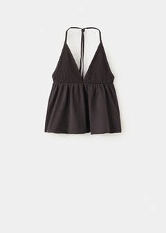 Ruched halter top — Brown 3
