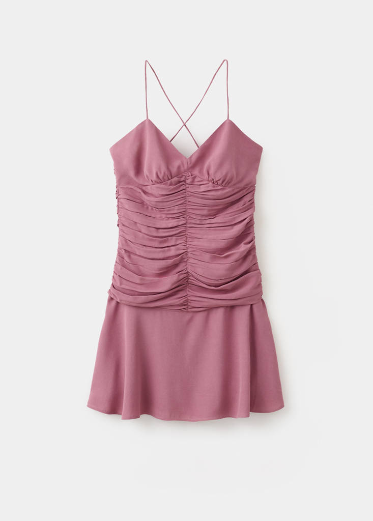 Draped dress with cross-back straps - thumbnail 4
