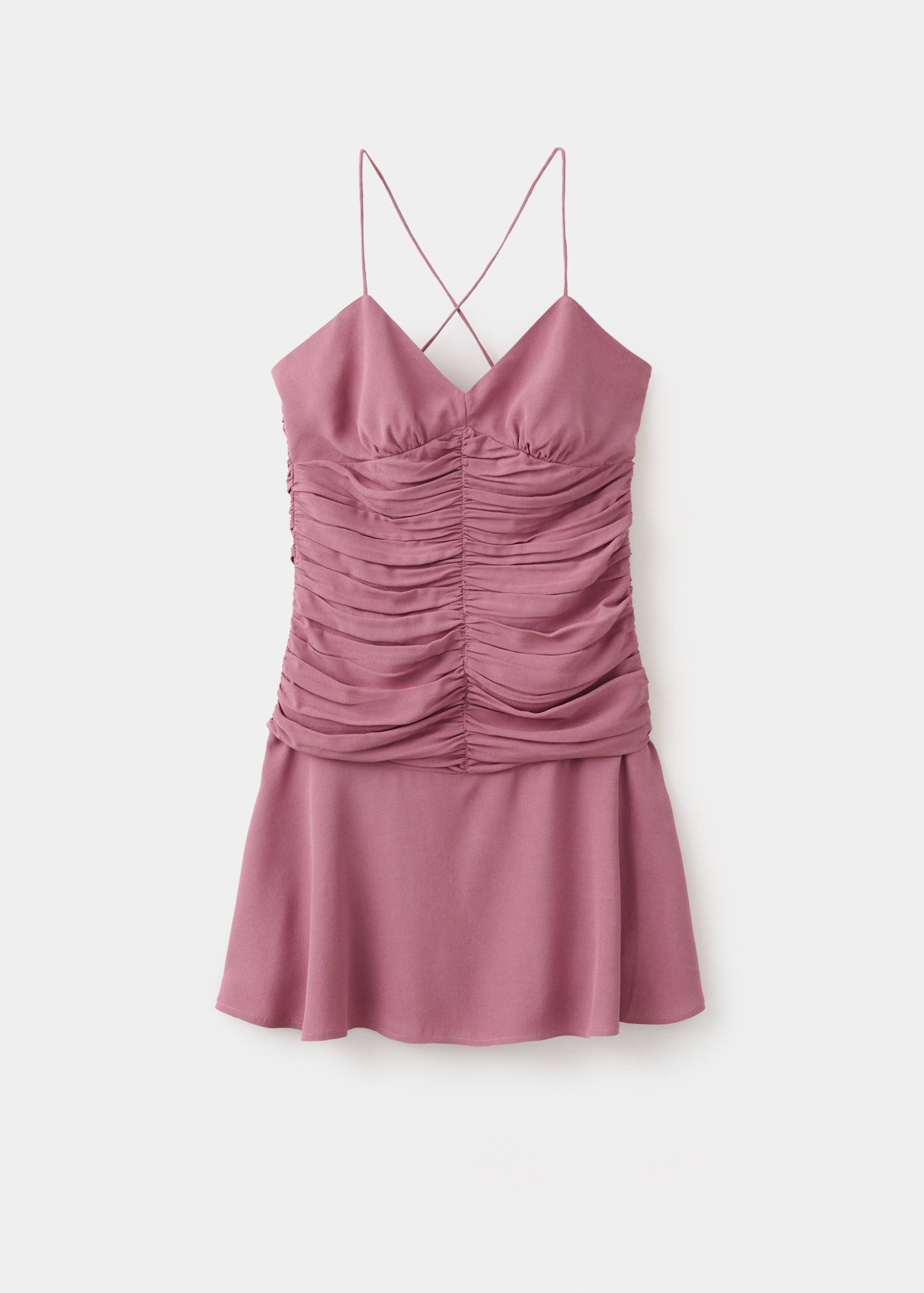 Draped dress with cross-back straps - Article without model