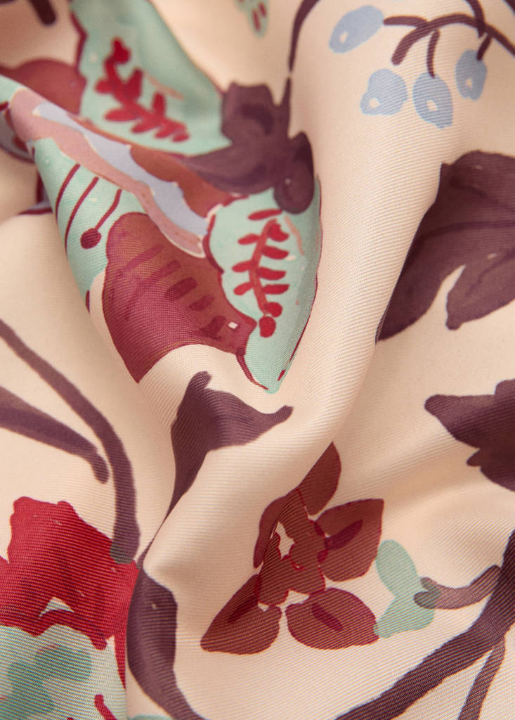 Floral print scarf — Brown