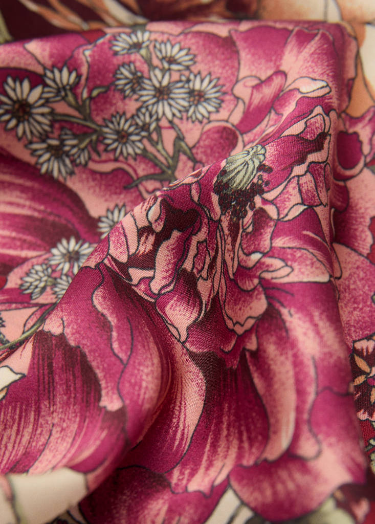 Floral print scarf — Maroon