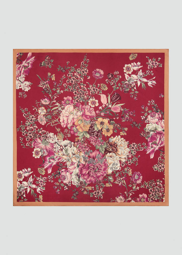 Floral print scarf — Maroon