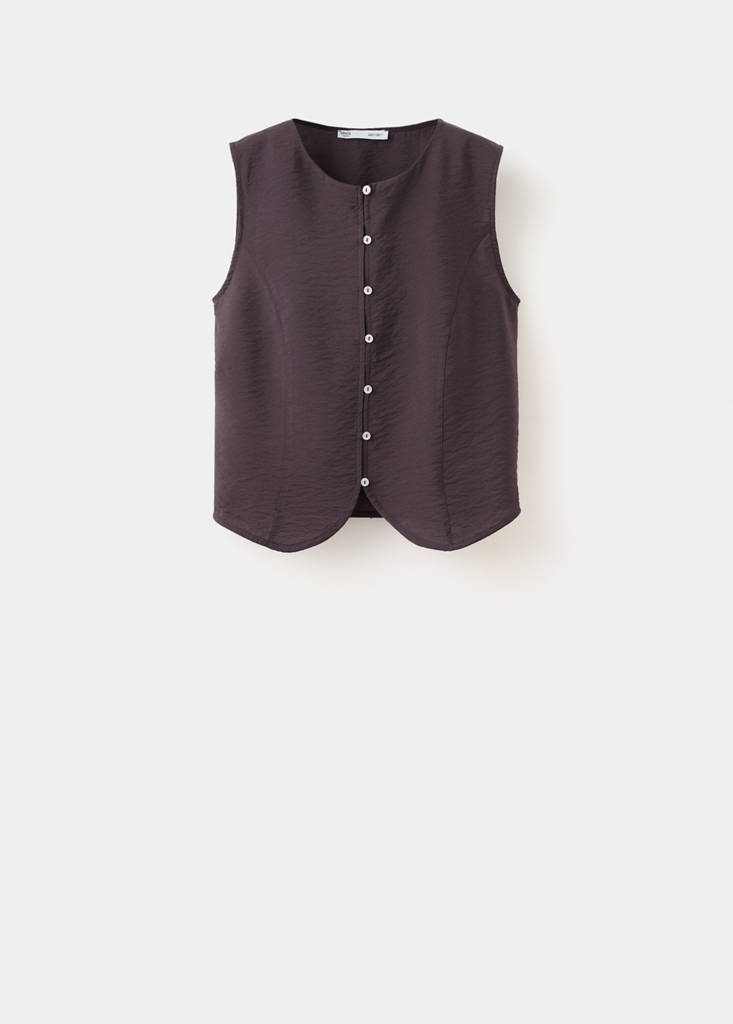 Straight-fit gilet — Brown