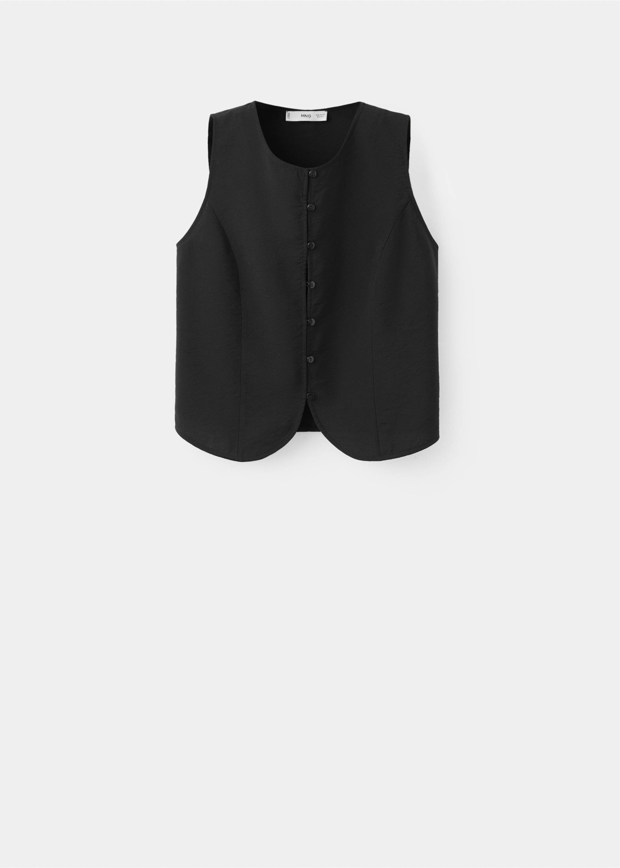 Buttoned flowy top - Article without model, Brown. Ref: 37032541-00.