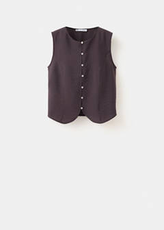 Straight-fit gilet — Brown 3