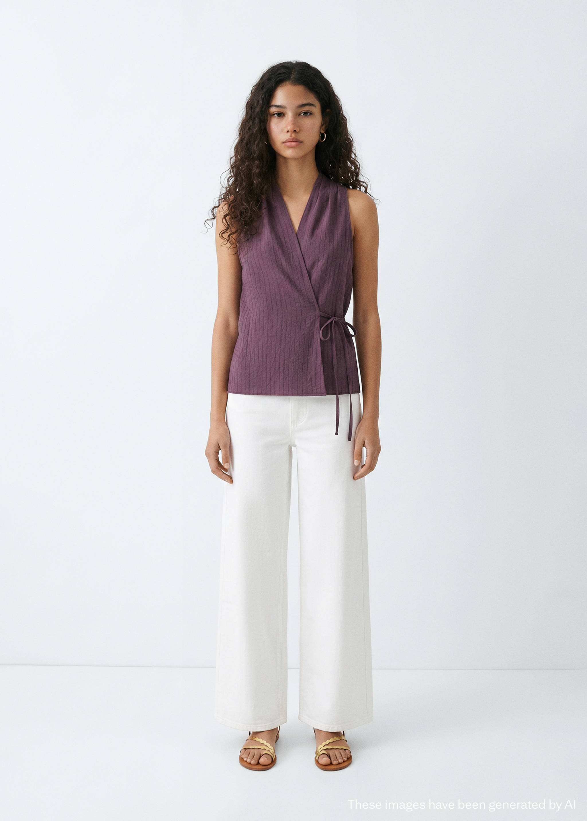 Cross-over V-neck top - General plane