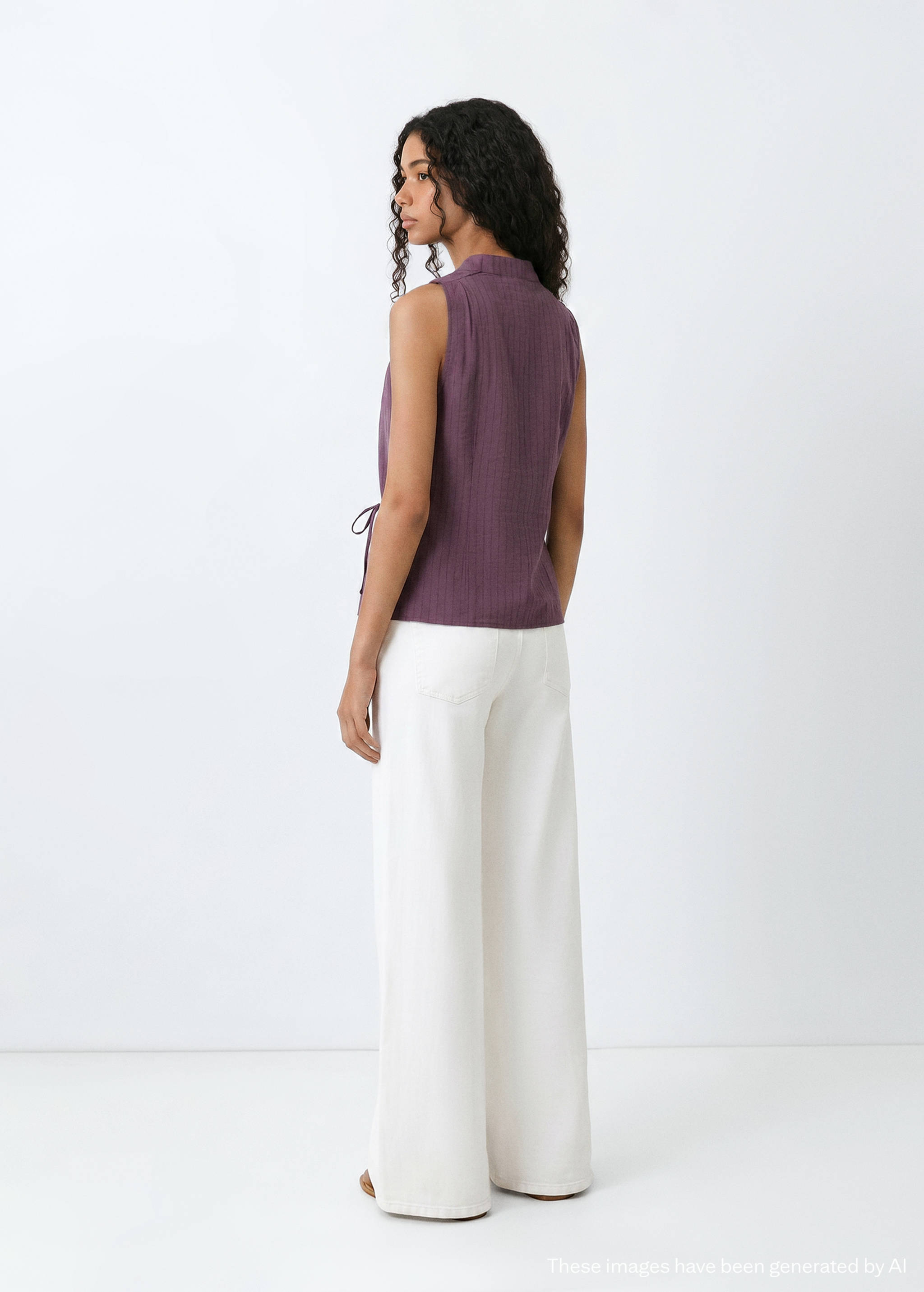 Cross-over V-neck top - Reverse of the article