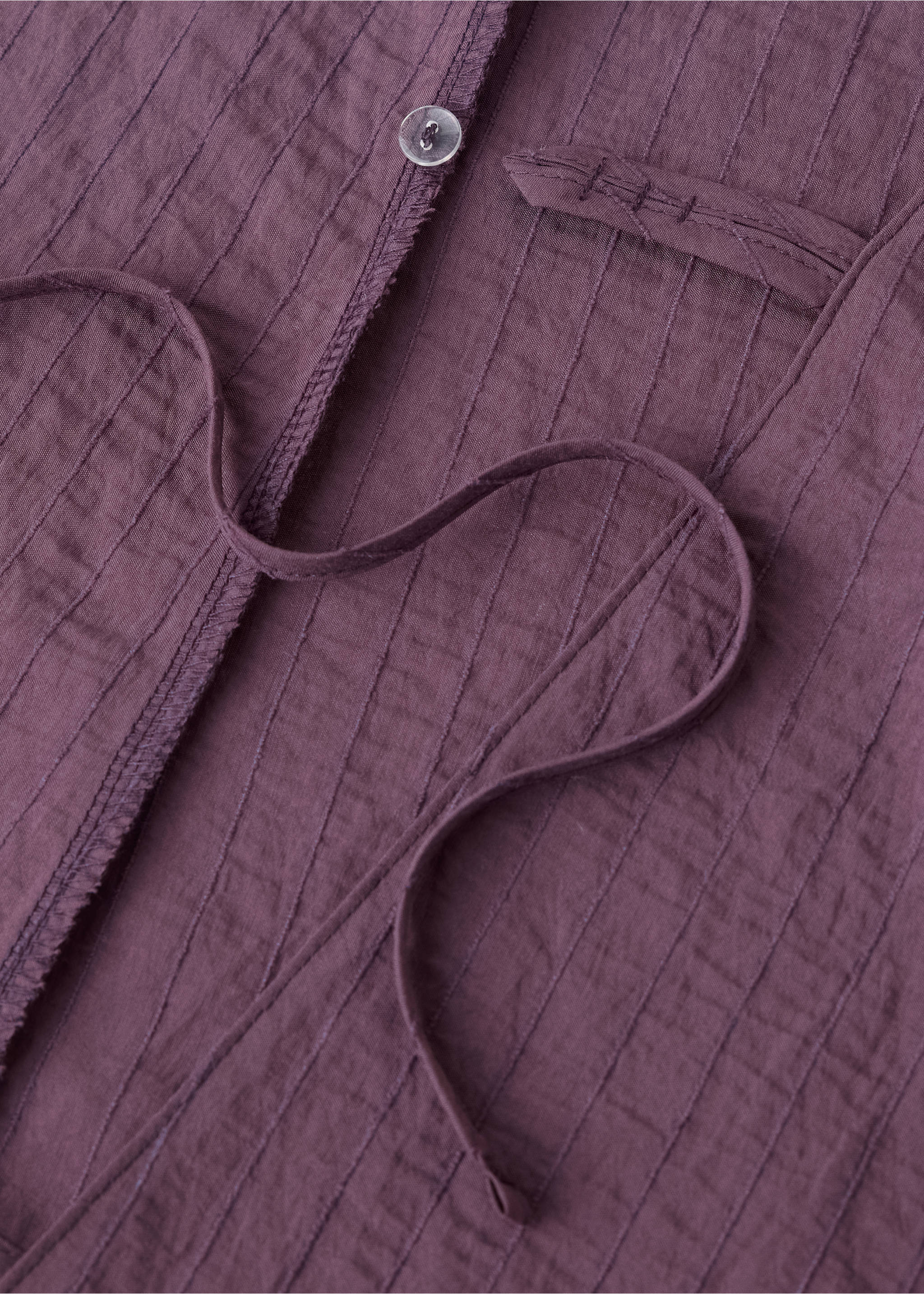Cross-over V-neck top - Details of the article 0, Purple. Ref: 37032542-00.