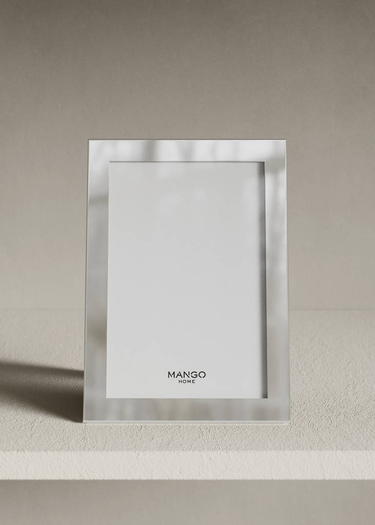 Small lacquered steel photo frame — Silver