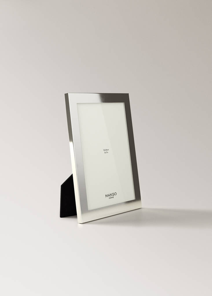 Small lacquered steel photo frame — Silver