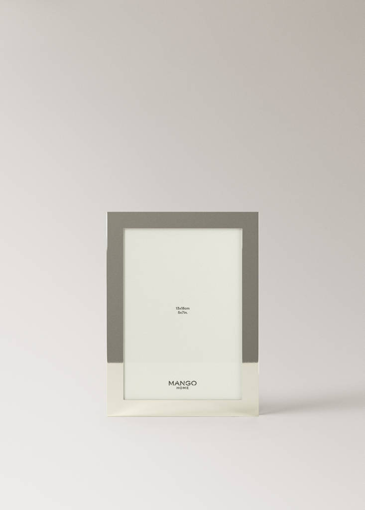 Small lacquered steel photo frame — Silver