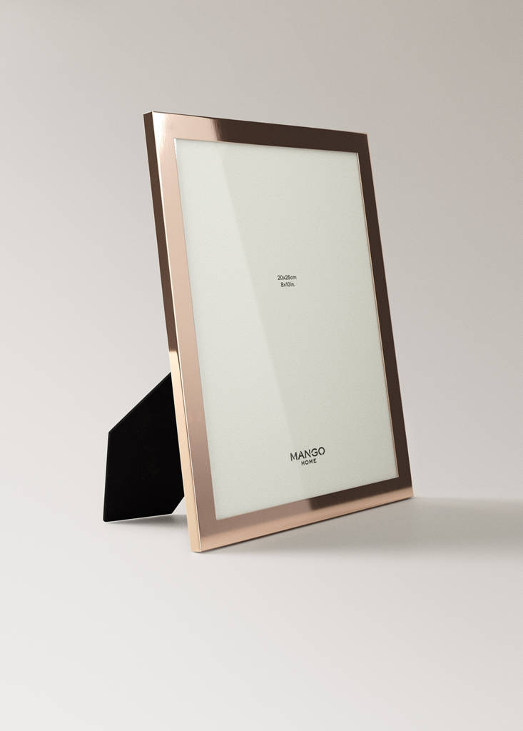 Small lacquered steel photo frame — Copper