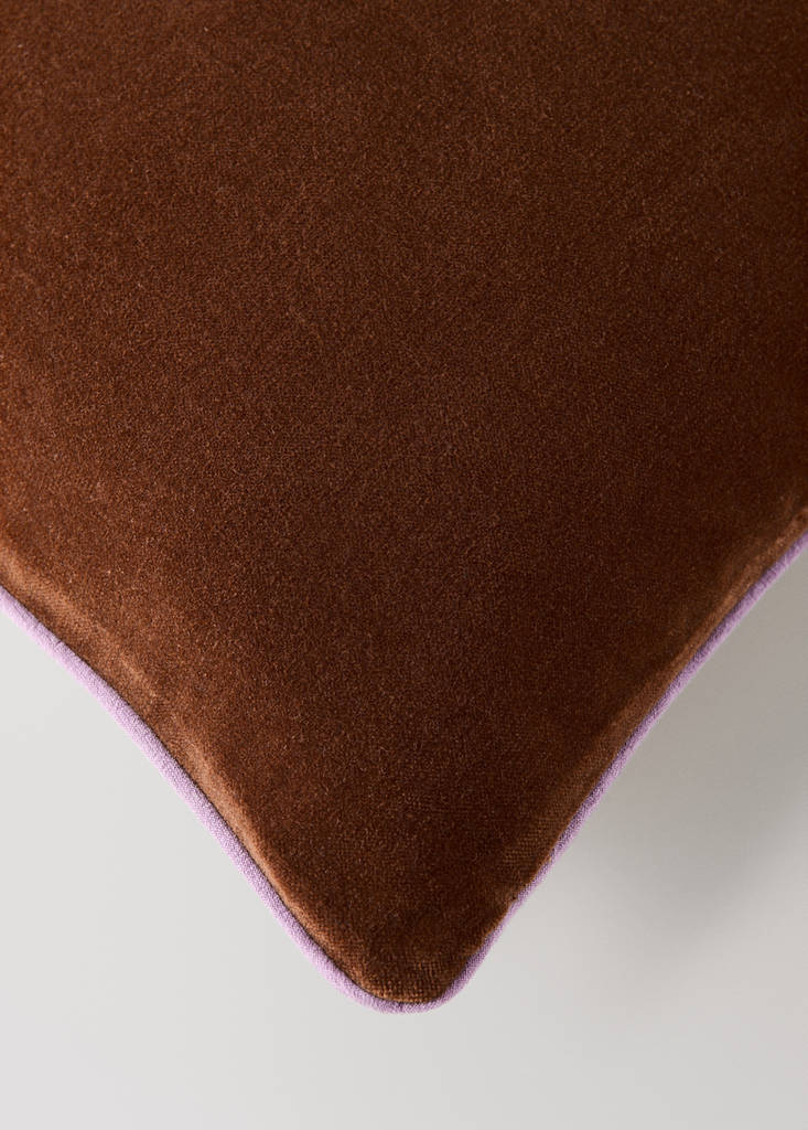 Reversible 100% cotton cushion cover 30x50 cm — Ochre