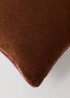 Two-tone cotton velvet cushion cover 30 x 50 cm — Ochre 2