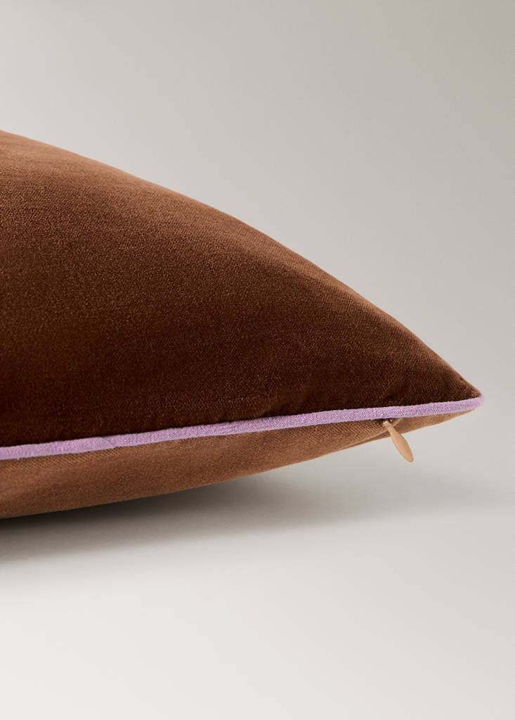 Reversible 100% cotton cushion cover 30x50 cm — Ochre