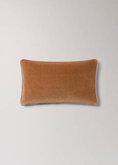 Two-tone cotton velvet cushion cover 30 x 50 cm — Ochre 5