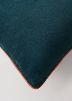 Two-tone cotton velvet cushion cover 30 x 50 cm — Blue 2