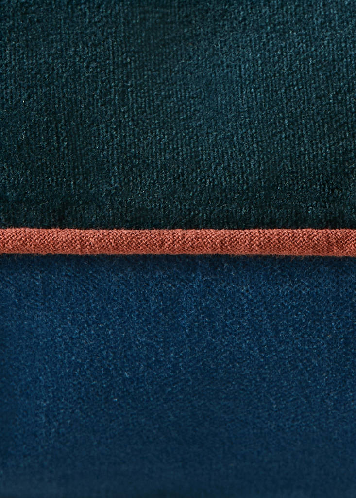 Reversible 100% cotton cushion cover 30x50 cm — Blue