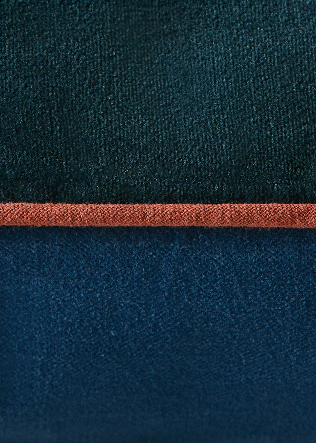 Two-tone cotton velvet cushion cover 30 x 50 cm — Blue