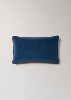 Two-tone cotton velvet cushion cover 30 x 50 cm — Blue 5