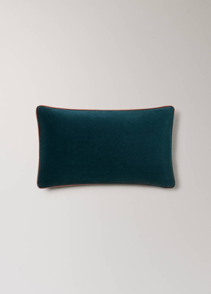 Reversible 100% cotton cushion cover 30x50 cm — Blue