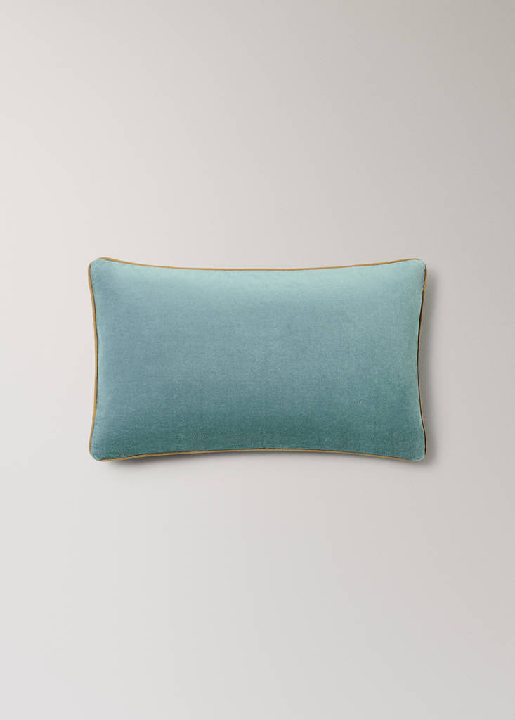 Reversible 100% cotton cushion cover 30x50 cm — Petrol Blue