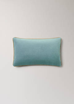 Two-tone cotton velvet cushion cover 30 x 50 cm — Petrol Blue 5