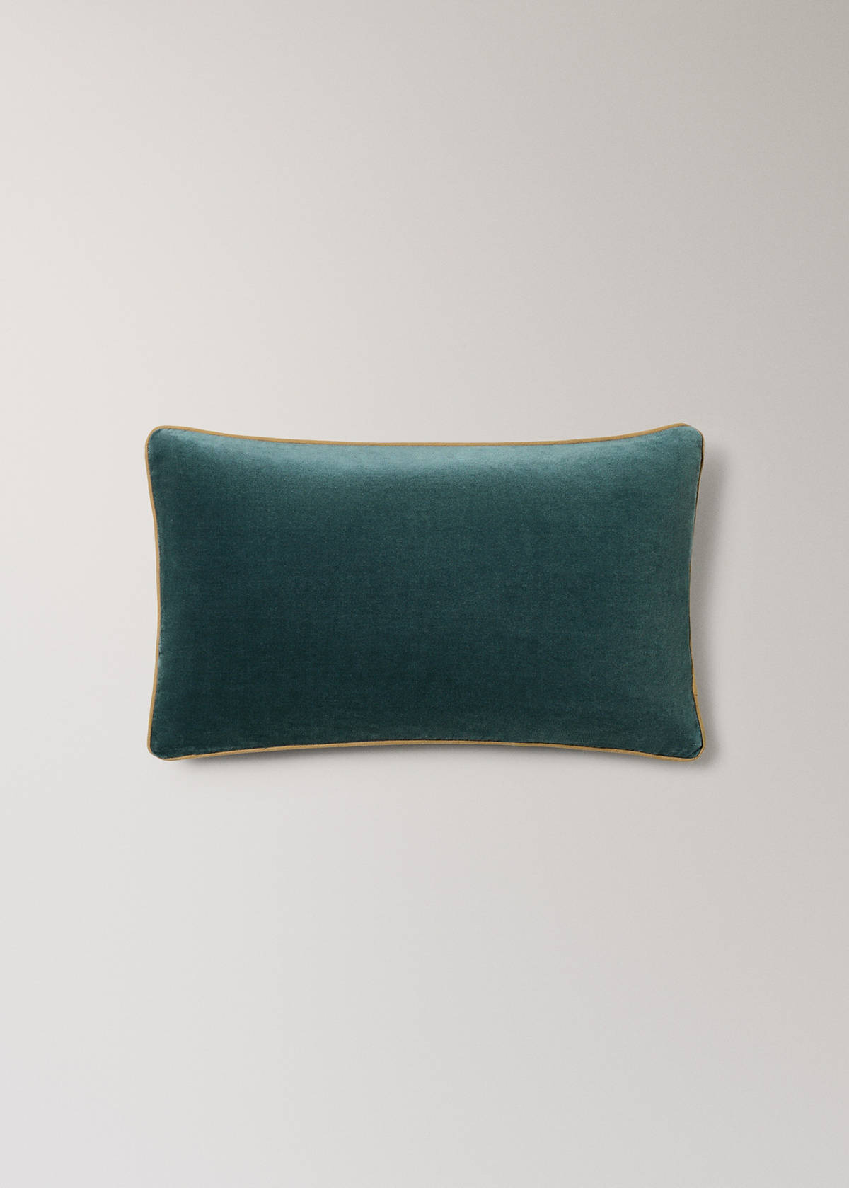 Two-tone cotton velvet cushion cover 30 x 50 cm — Petrol Blue