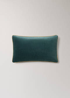 Two-tone cotton velvet cushion cover 30 x 50 cm — Petrol Blue 6