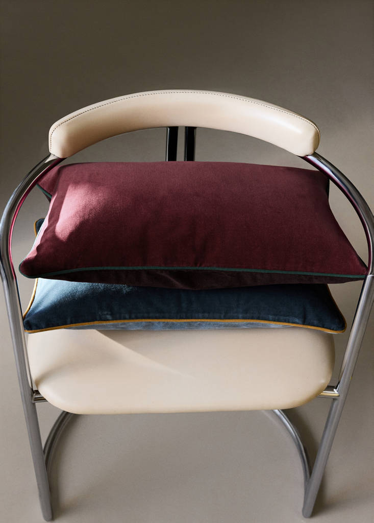 Reversible 100% cotton cushion cover 30x50 cm — Dark Red