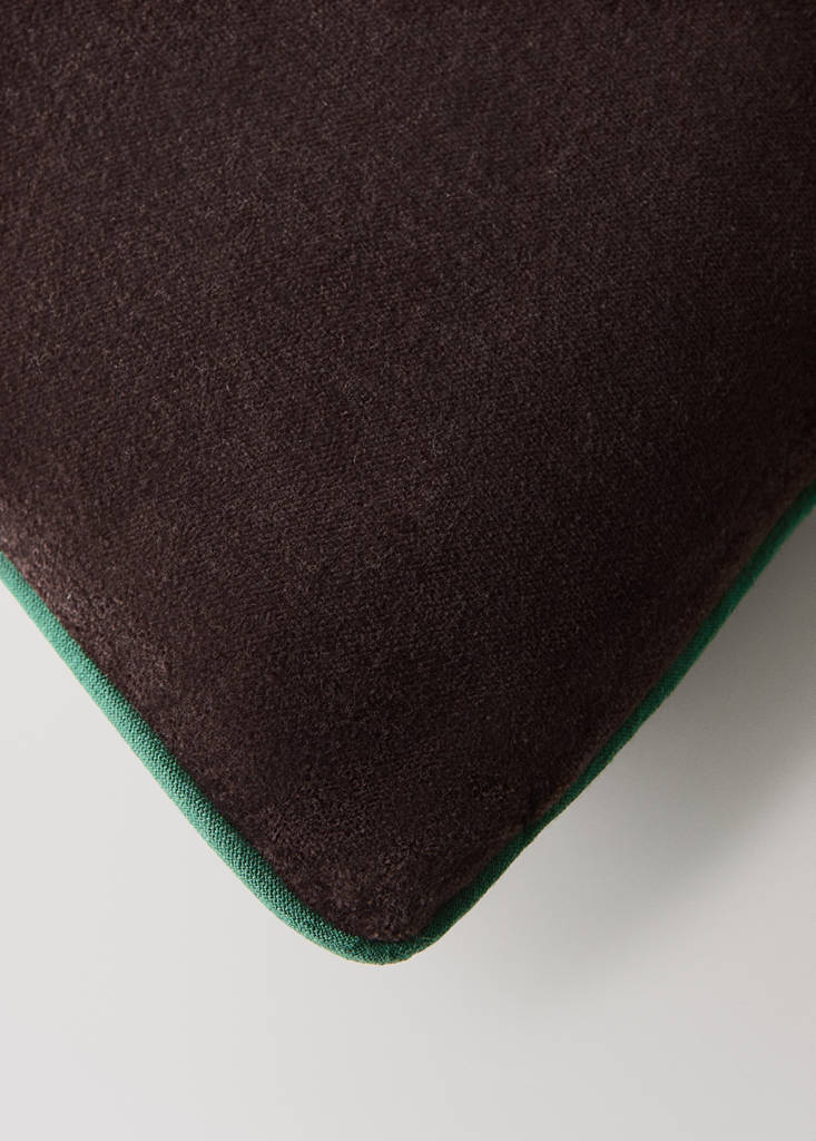 Reversible 100% cotton cushion cover 30x50 cm — Dark Red