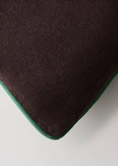 Two-tone cotton velvet cushion cover 30 x 50 cm — Dark Red 2
