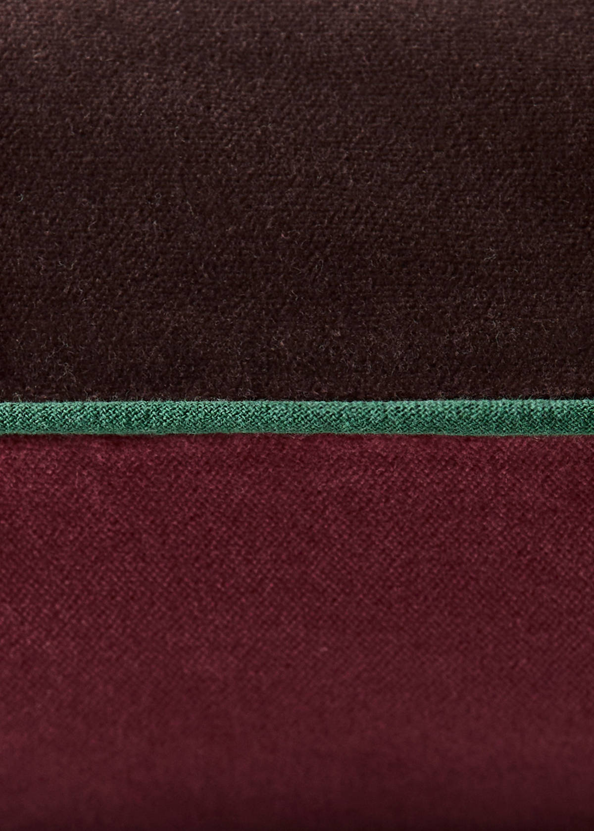 Two-tone cotton velvet cushion cover 30 x 50 cm — Dark Red