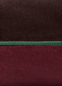 Two-tone cotton velvet cushion cover 30 x 50 cm — Dark Red 4