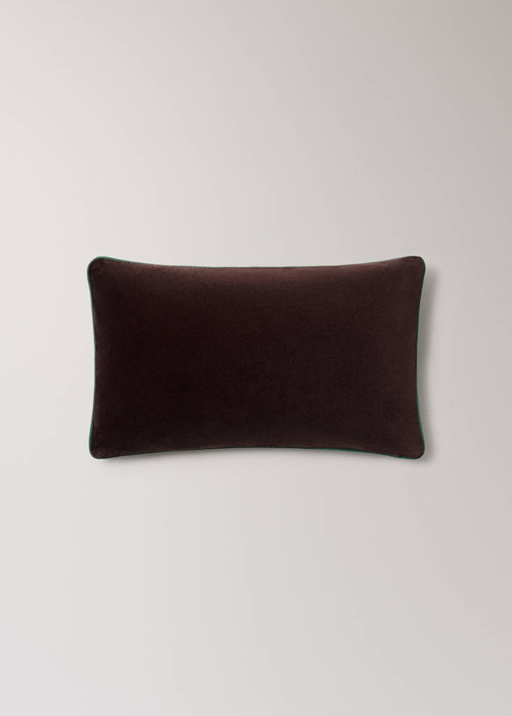 Reversible 100% cotton cushion cover 30x50 cm — Dark Red