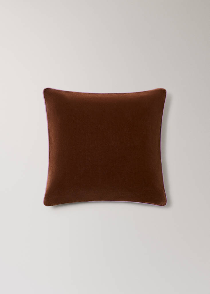 Reversible 100% cotton cushion cover 50x50 cm — Ochre