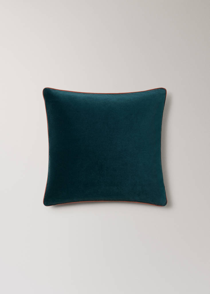 Reversible 100% cotton cushion cover 50x50 cm — Blue