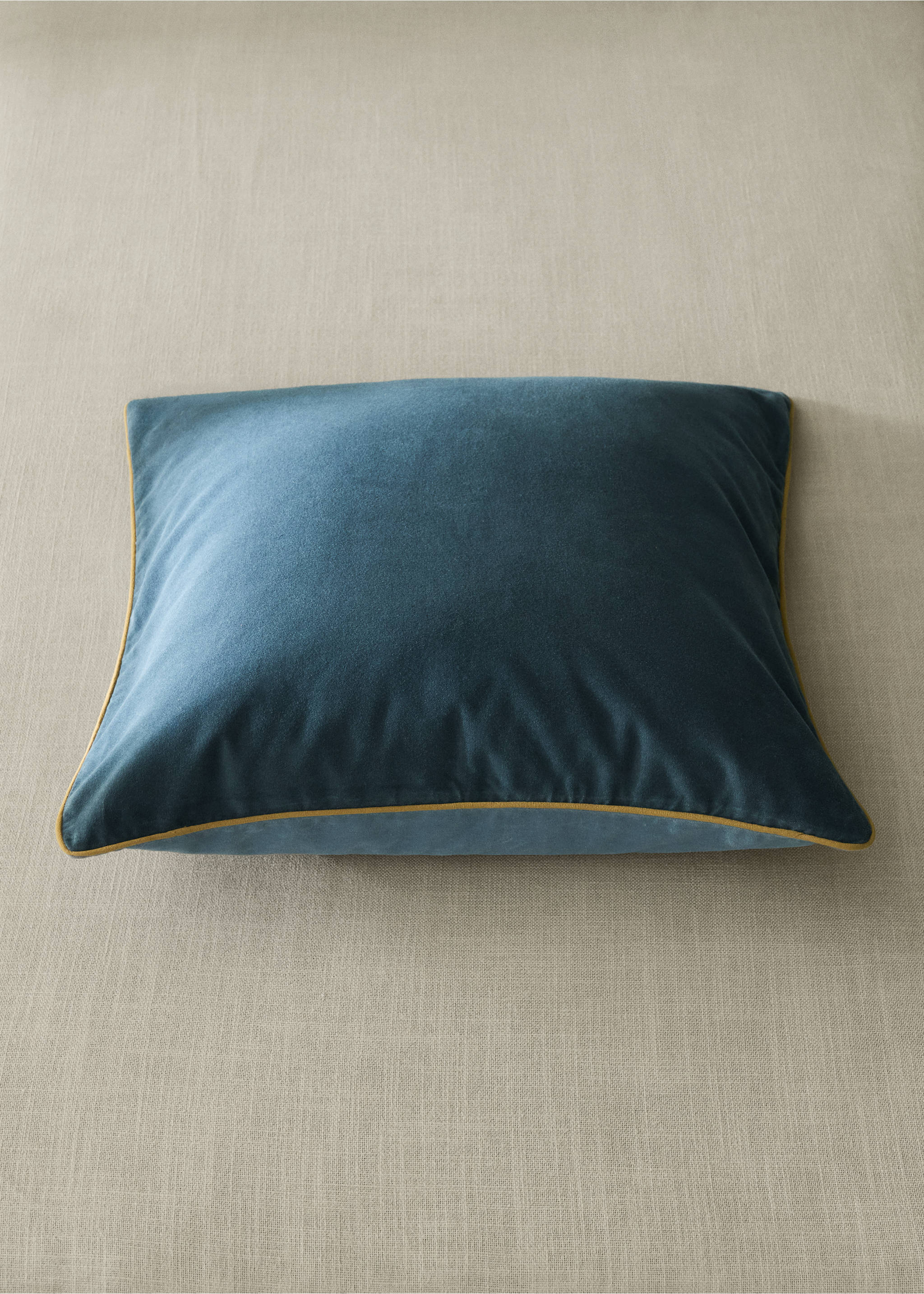 Reversible 100% cotton cushion cover 50x50 cm - General plane, Petrol Blue. Ref: 37032547-00.