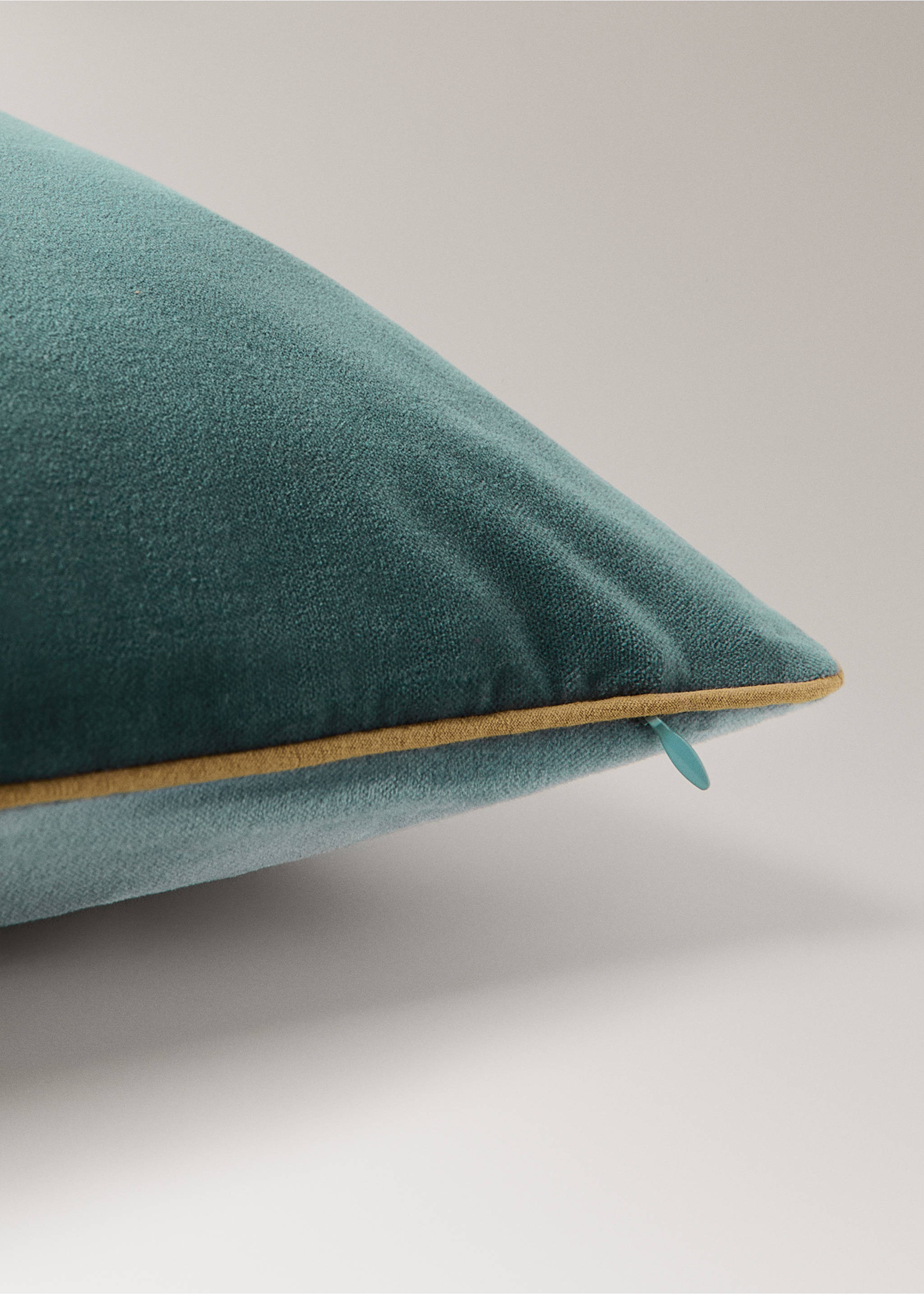 Reversible 100% cotton cushion cover 50x50 cm - Details of the article 2, Petrol Blue. Ref: 37032547-00.